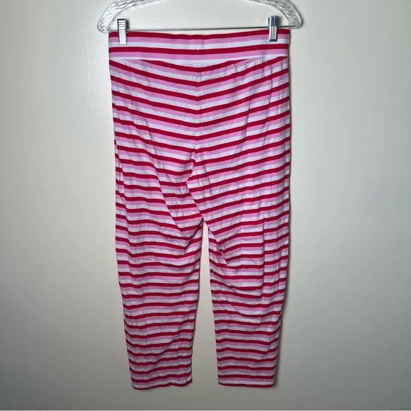 J.Crew 100% Cotton Pink Red Striped Knit Pajama Set Pants Long Sleeve Medium (P) - Picture 13 of 13